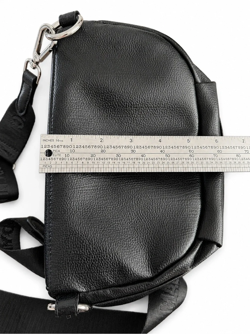 Steve Madden NY Black Embellished Crossbody Bag with 4 zippered compartments
